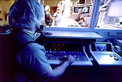 Photo of doctor at angiography control panel